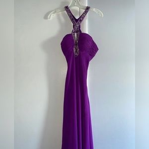 Purple Beaded Prom Dress